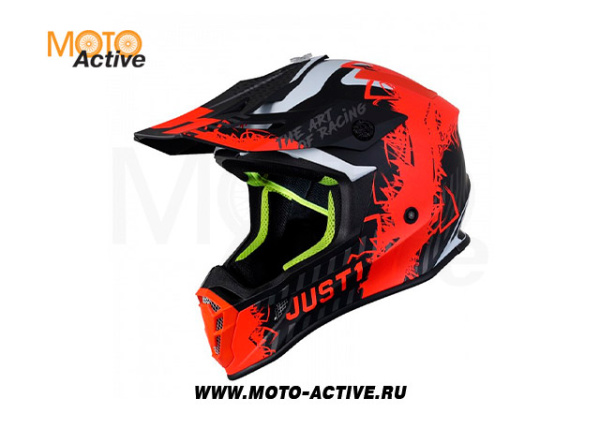 Шлем (кроссовый) JUST1 J38 MASK Hi-Vis, оранжевый/серый/чёрный матовый (2021)