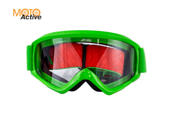 Очки для мотокросса ATAKI HB-319 зеленые глянцевые