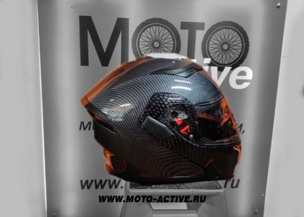 Шлем (модуляр) Ataki JK902 Carbon, черный/серый глянцевый