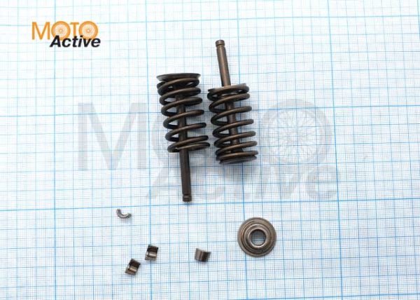 Клапаны комплект (пружины, тарелки, сухари) Alpha 70,110,120сс