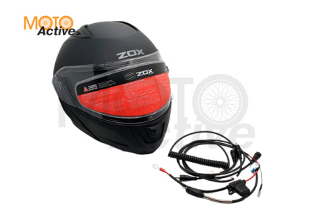 Шлем снегоходный ZOX Condor, стекло с электроподогревом, черный матовый