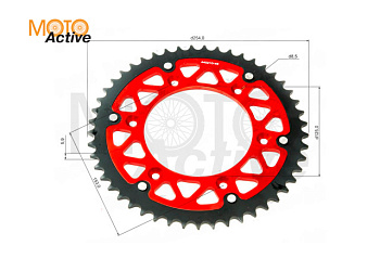 Венец, звезда ведомая (520-49) X-TECH Кросс 250-450 6х153х125 алюминий сталь с самоочисткой
