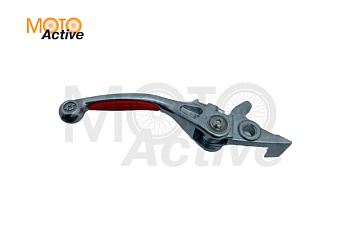 Рычаг тормоза складной c силиконовойи накладкой красный/хром