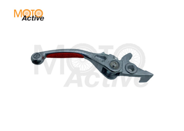 Рычаг тормоза складной c силиконовойи накладкой красный/хром