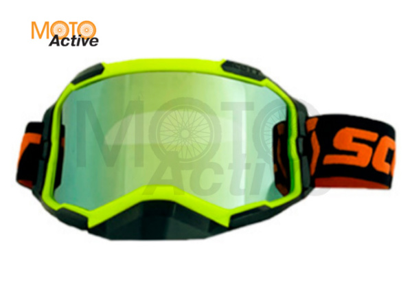 Очки Scott (черно-оранжево-зеленые с зеленой линзой)