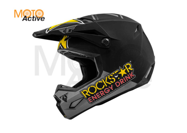 Шлем (кроссовый) FLY RACING KINETIC ROCKSTAR ECE серый/черный/желтый матовый (2020)