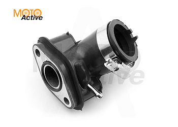 Впускной коллектор (патрубок карбюратора) 4T GY6 50 (силиконовый, черный) "NJK"