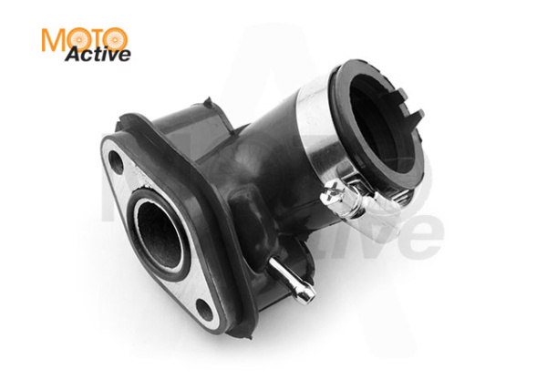 Впускной коллектор (патрубок карбюратора) 4T GY6 50 (силиконовый, черный) "NJK"