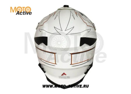 Шлем (кроссовый) ATAKI SC-16 Rift, оранжевый/белый глянцевый