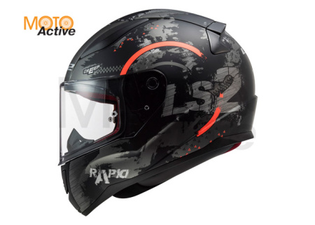 Мотошлем LS2 FF353 Rapid Circle, серо-оранжевый матовый