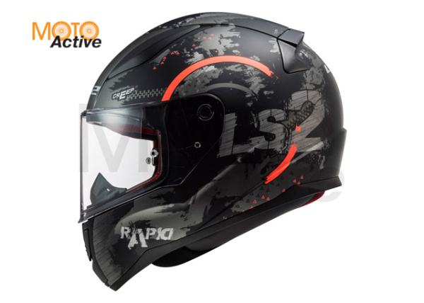 Мотошлем LS2 FF353 Rapid Circle, серо-оранжевый матовый