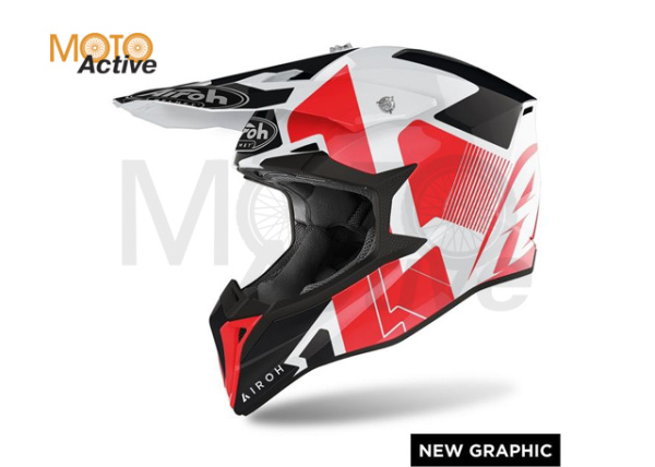 Кроссовый шлем Airoh Wraap Raze Red Gloss