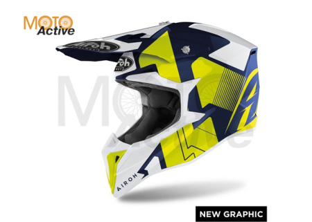 Кроссовый шлем Airoh Wraap Raze Blue Gloss