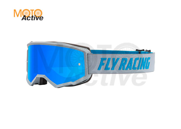 Очки для мотокросса FLY RACING ZONE (2021) серые/синие, зеркальные-синие