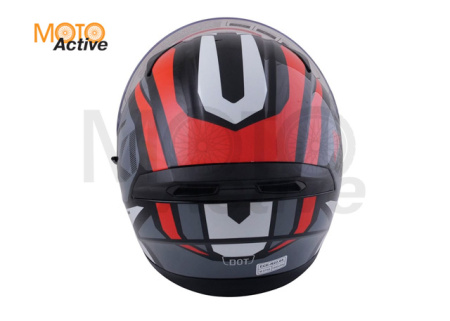 Шлем (интеграл) Ataki JK316 Route, серый/красный глянцевый