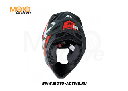 Шлем (кроссовый) Ataki JK801 Rampage, красный/серый матовый