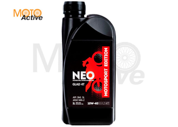Моторное масло NEO MOTO 4T 10W-40 без PAO (JASO MA-2) фасовка 1л (бочка 205L)