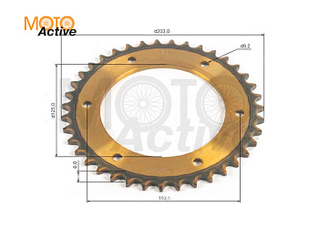 Венец, звезда ведомая (520-39) сталь, закаленные зубья Кросс 250-450 6х153х125