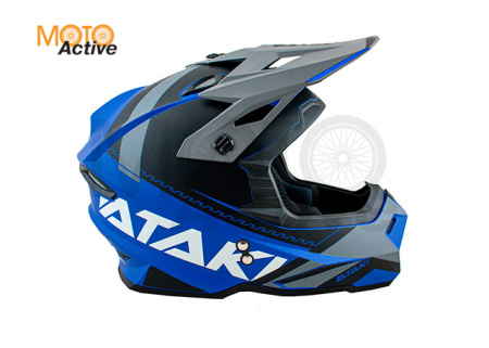 Шлем кроссовый Ataki JK801 Valor (синий/серый матовый)