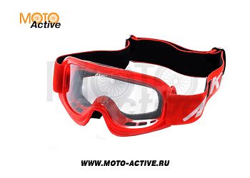 Очки для мотокросса детские ATAKI HB-115 красные глянцевые