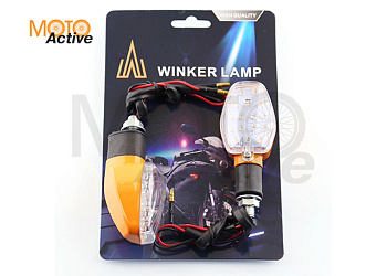 Повороты светодиодные, лодочка (15 LED, золото, белое стекло, алюминий) "JS"