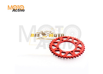 Звезда трансмиссии (задняя) питбайк 428-39T (аллюминиевая, красная) d-76mm, L-92mm"BEEZMOTO"