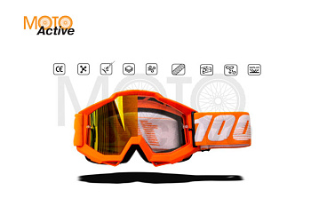 Очки мотокросс 100% orange frame