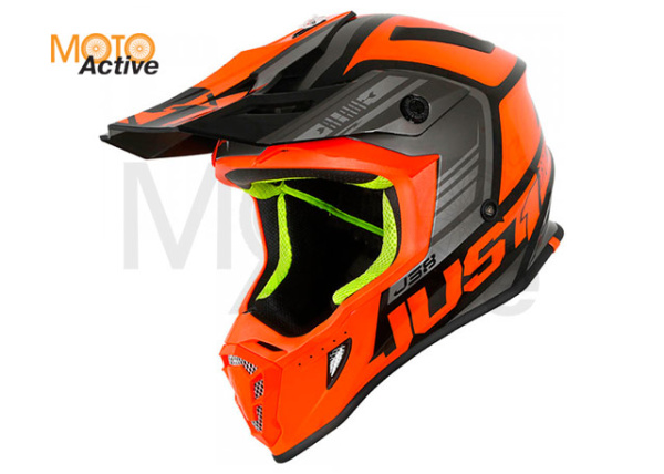 Шлем (кроссовый) JUST1 J38 BLADE, оранжевый/черный глянцевый