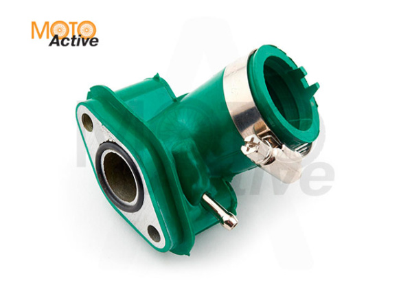 Впускной коллектор (патрубок карбюратора) 4T GY6 50 (силиконовый, зеленый) "NJK"