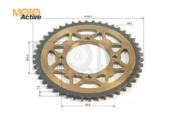 Венец, звезда ведомая (428H-46) сталь, закаленные зубья PIT BIKE 125-190 4х92х76