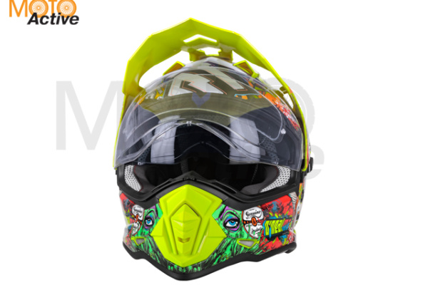 Шлем кроссовый со стеклом O'NEAL Sierra Crank V.22, разноцветный