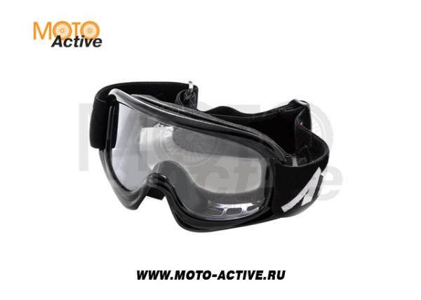 Очки для мотокросса детские ATAKI HB-115 черные глянцевые