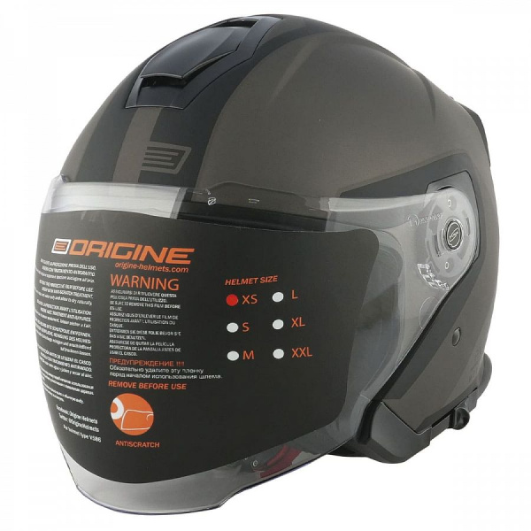 Шлем открытый со стеклом ORIGINE PALIO Techy, черный/титановый