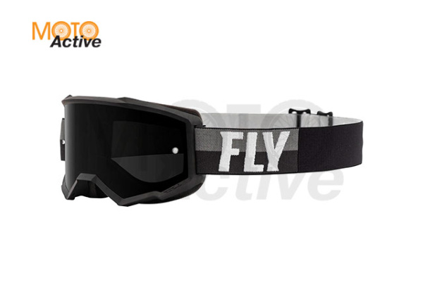 Очки для мотокросса FLY RACING ZONE (2021) чёрные/белые, тонированные